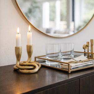 FLINTCREST GOLD CANDLE HOLDER 4 (IN) 2