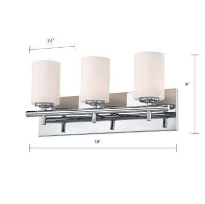 Barro 19'' Wide 3-Light Vanity Light - Chrome