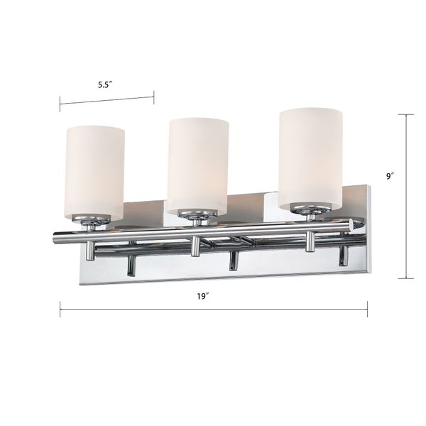 Barro 19'' Wide 3-Light Vanity Light - Chrome