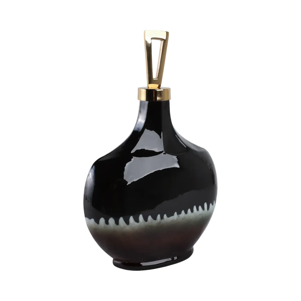 ELMONTGROVE BLACK GLASS VASE 16 (IN)