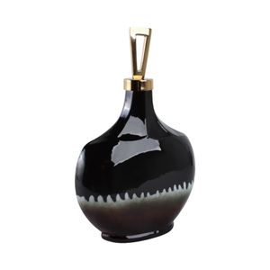 ELMONTGROVE BLACK GLASS VASE 16 (IN) 3