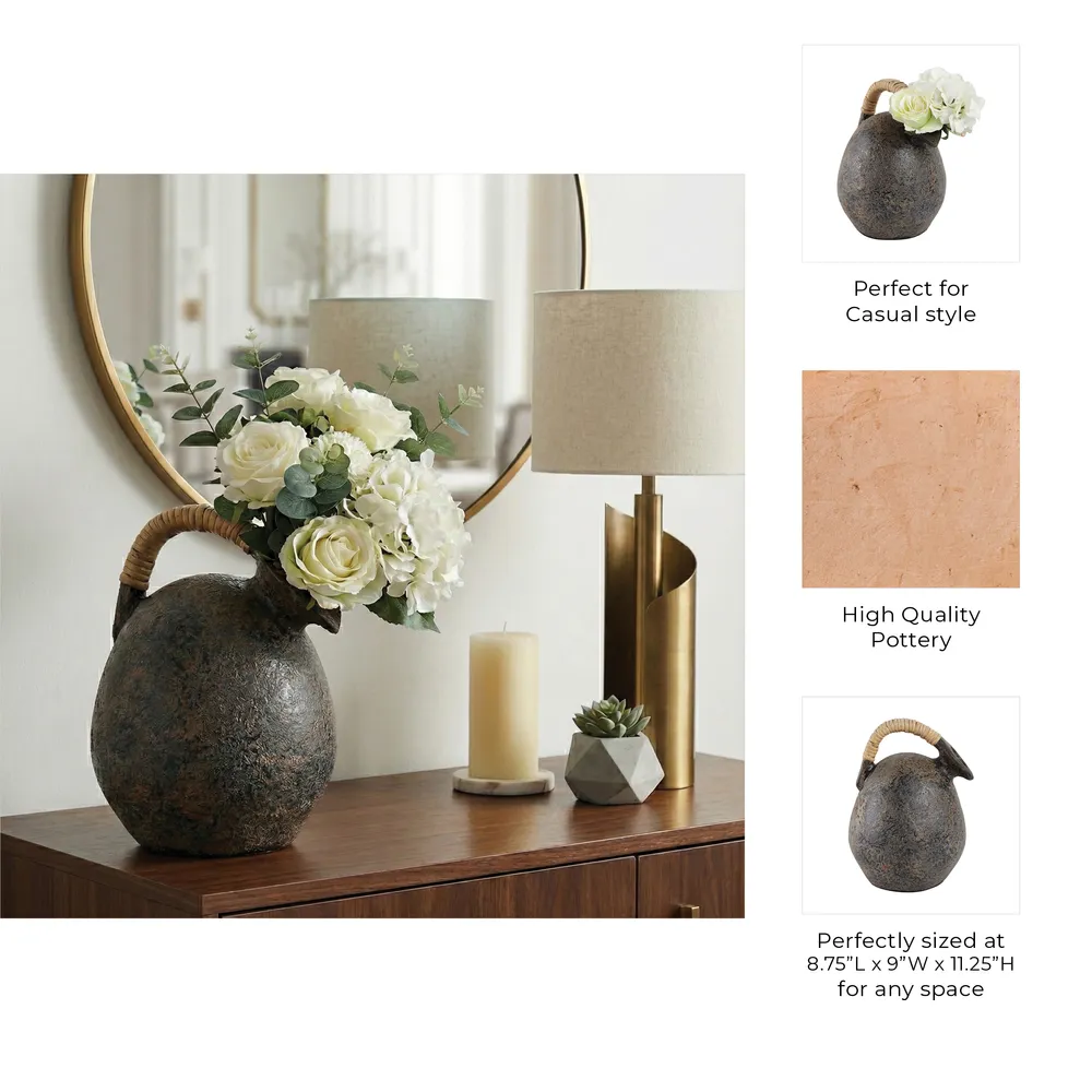 FINNCLIFF GRAY VASE 12 (IN)