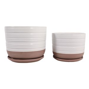 FIONAOAK SET OF 2 WHITE PLANTER 10 (IN) 4