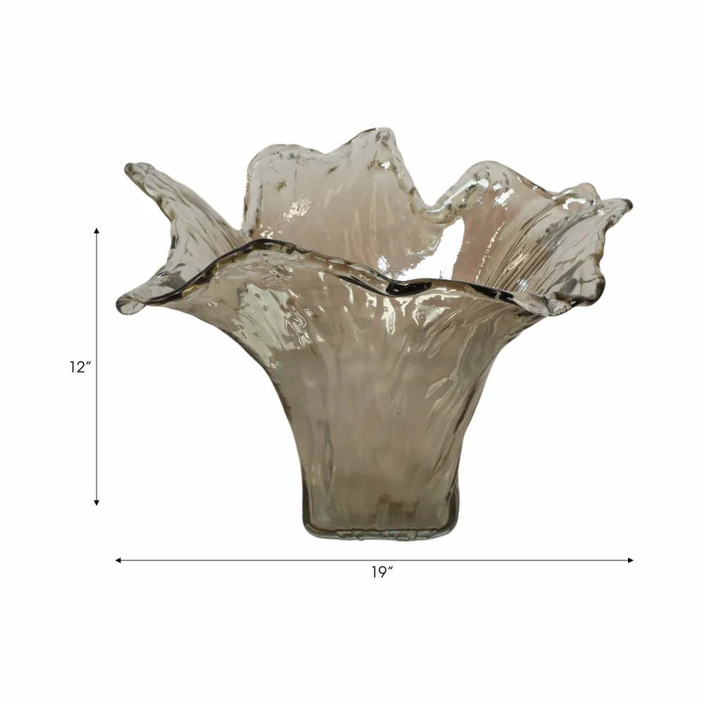 CLAYMORE GRAY GLASS VASE 12 (IN)