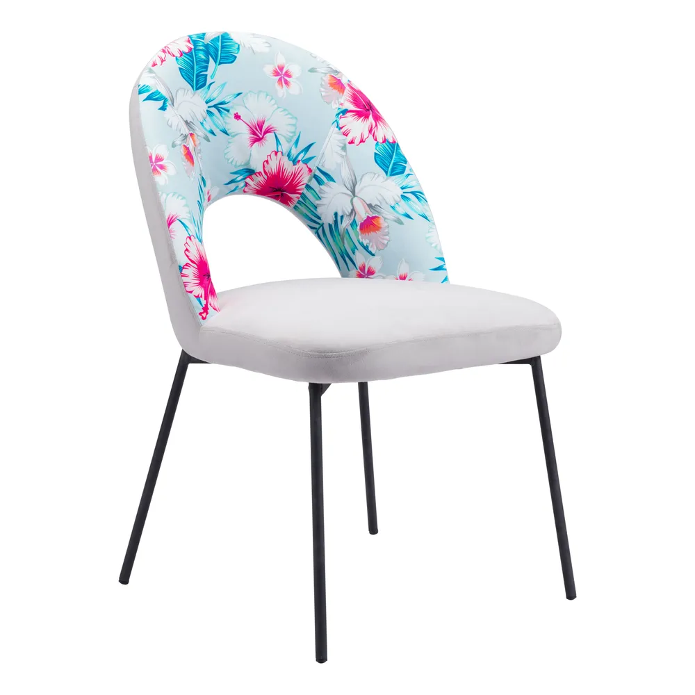 Torrey Dining Chair Multicolor Print & Gray