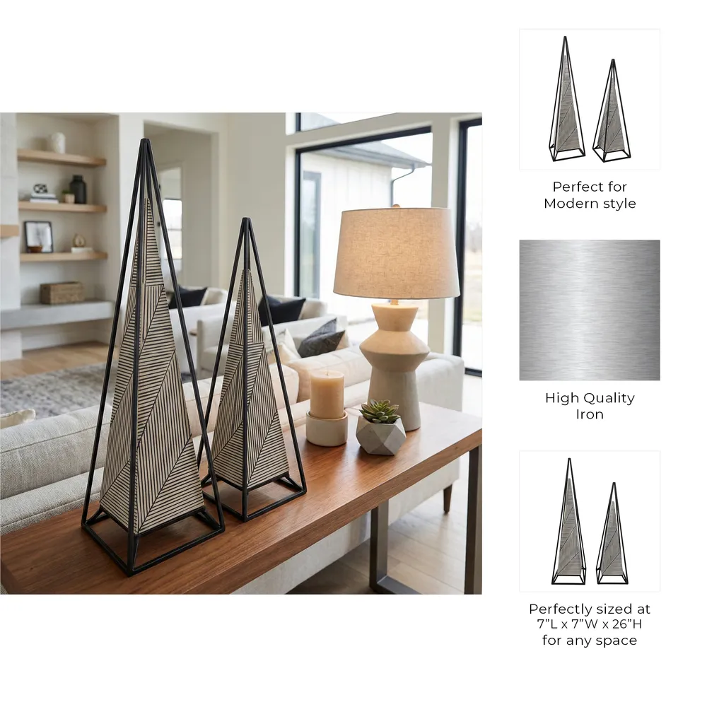 CLARACROSS SET OF 2 BLACK DECOR 26 (IN)