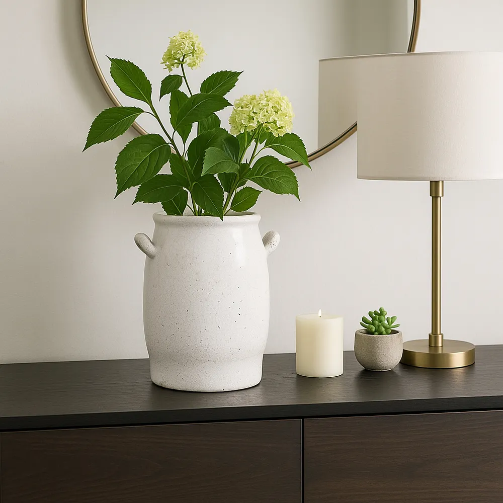 ZANE WHITE VASE 12 (IN)