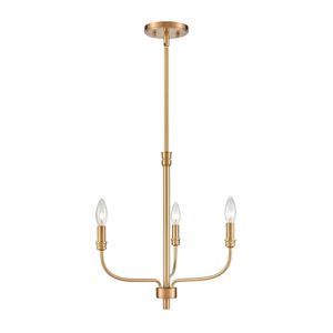 Newland 17'' Wide 3-Light Chandelier - Satin Brass 1