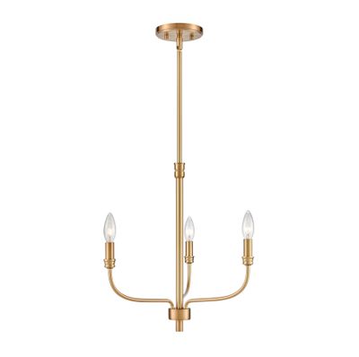 Newland 17″ Wide 3-Light Chandelier - Satin Brass