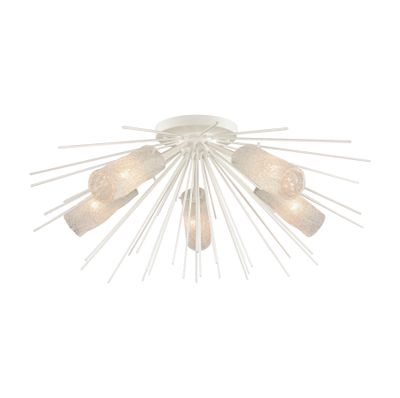 Sea Urchin 32″ Wide 5-Light Semi Flush Mount - White Coral