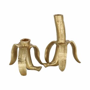 HAXTONGROVE SET OF 2 GOLD CANDLE HOLDER 7 (IN) 7