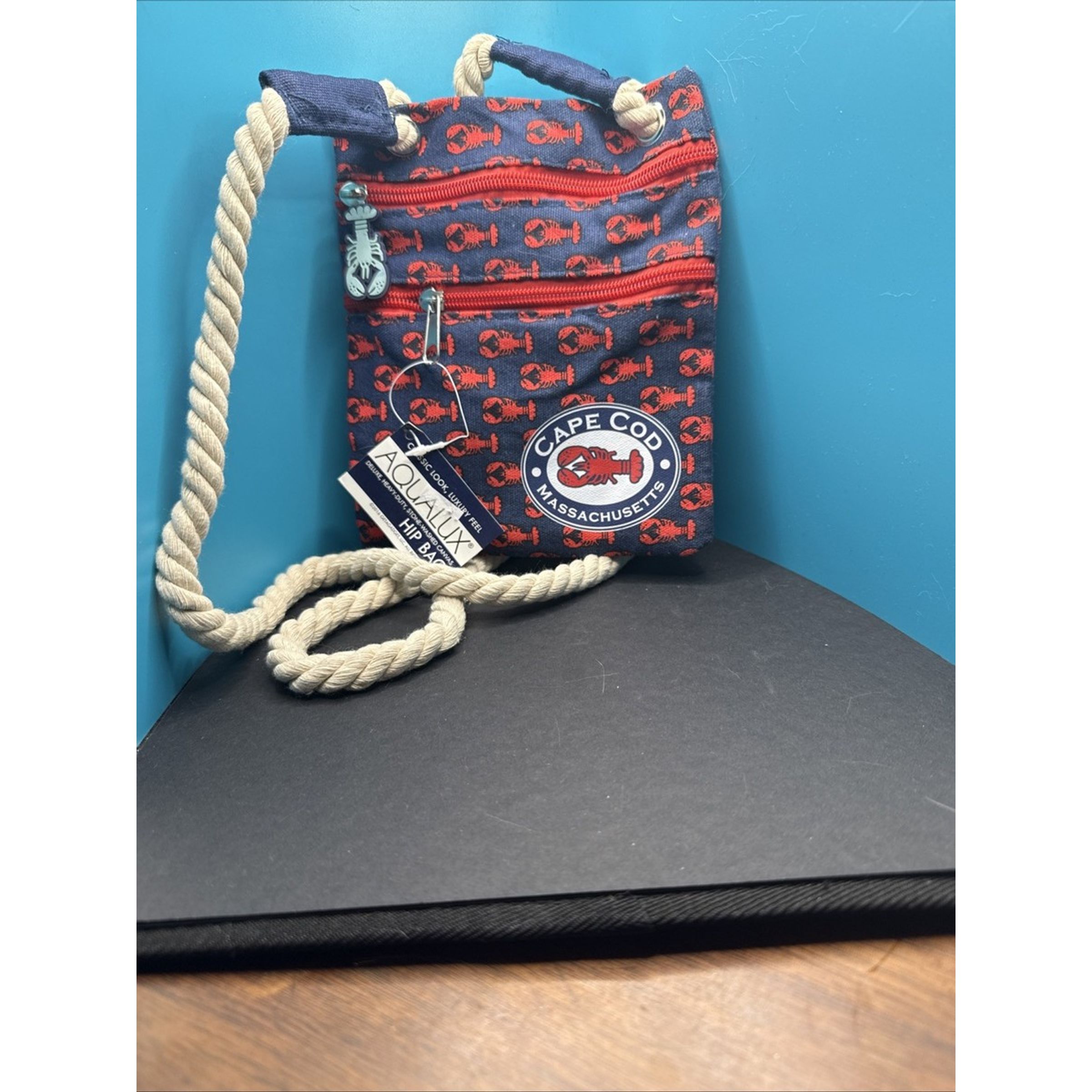 REPEAT LOBSTER CANVAS HIP BAG - NAVY