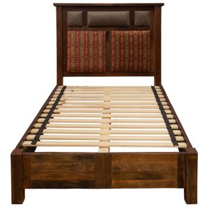 Barnwood Upholstered Bed with Rail System - Cal King - Standard Leather 5