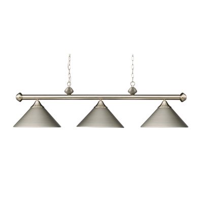Casual Traditions 51″ Wide 3-Light Linear Chandelier - Satin Nickel