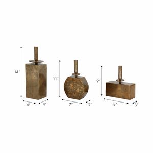 BECKMOOR SET OF 3 GOLD VASES 14 (IN) 8