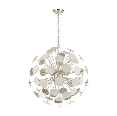 Modish 28″ Wide 8-Light Chandelier - Matte White