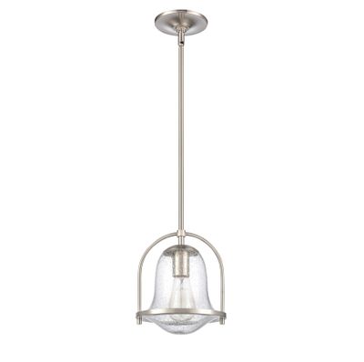 Connection 8″ Wide 1-Light Mini Pendant - Satin Nickel