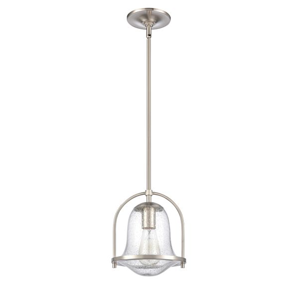 Connection 8'' Wide 1-Light Mini Pendant - Satin Nickel