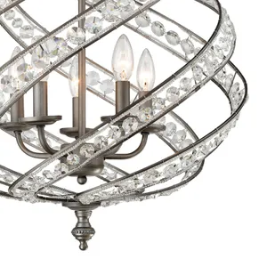 Renaissance 21'' Wide 5-Light Chandelier - Weathered Zinc 4
