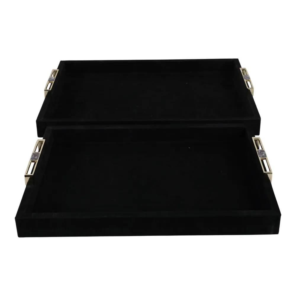 EASTONCREST SET OF 2 BLACK TRAY 3 (IN)