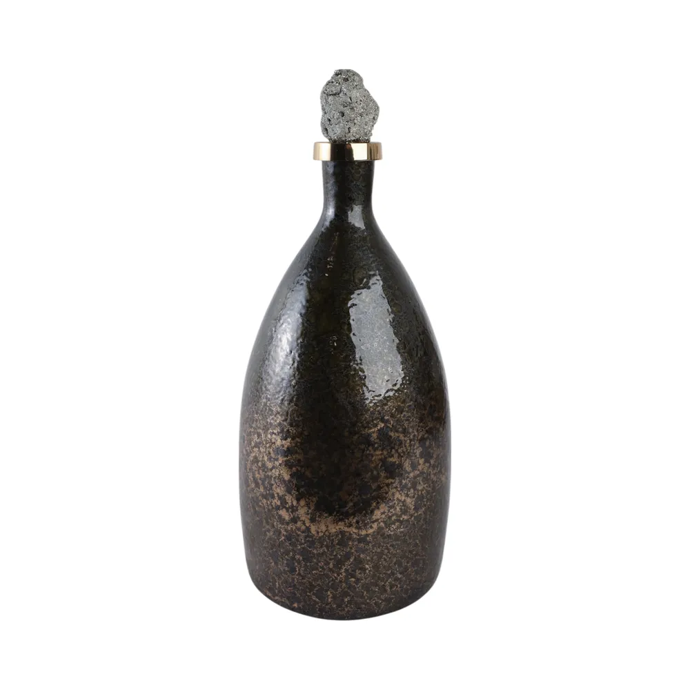 FARLEYDALE BLACK GLASS VASE 18 (IN)