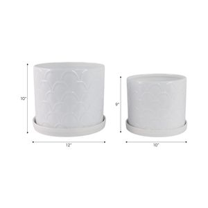 CABOT SET OF 2 WHITE PLANTER 11 (IN) 9