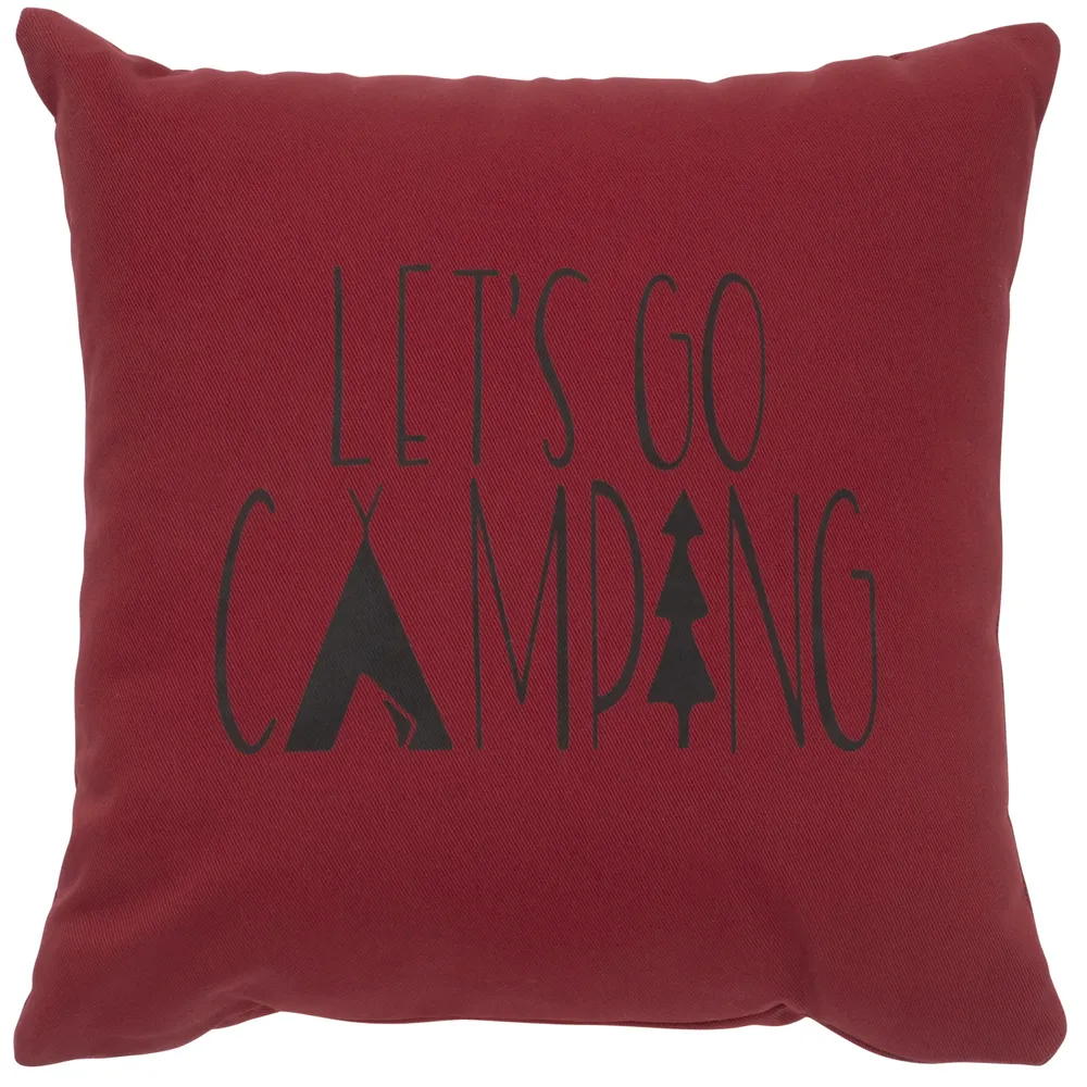 Image Pillow - Go Camping - Cotton Brick