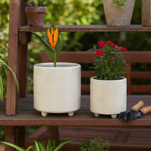 EMMETLAKE SET OF 2 WHITE PLANTER 8 (IN) 2