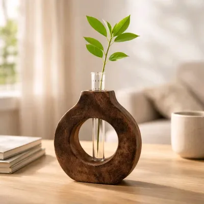 Wooden Beaker Holder 7x3in