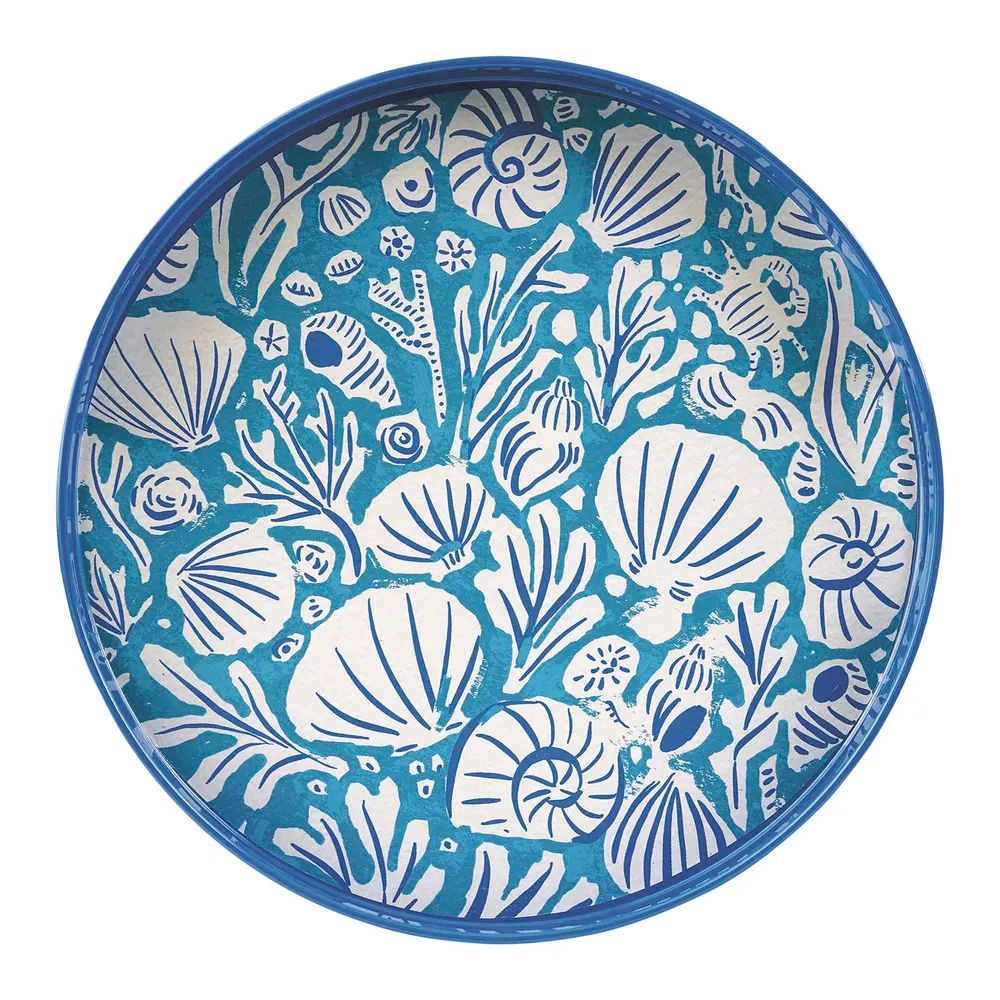 Sea Life  Round Lacquer Serving Tray