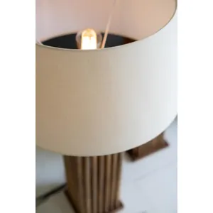 Wooden Spindles Table Lamp with Fabric Shade 3
