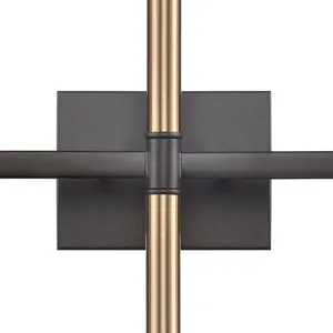 Notre Dame 13'' High 6-Light Bath Bar - Oil Rubbed Bronze and Gold 3