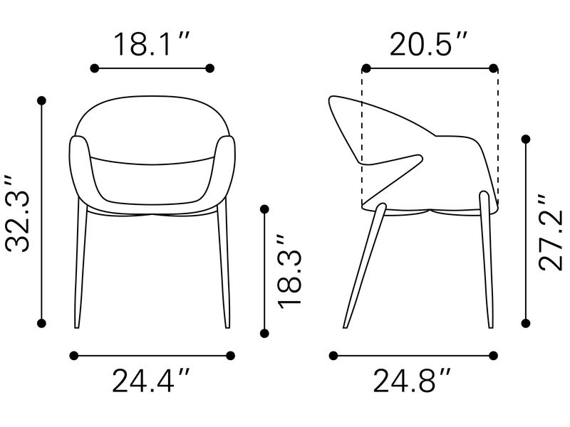 Limay Dining Chair Beige & Walnut 13
