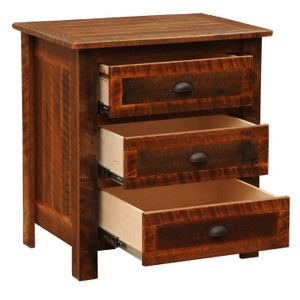 Barnwood XL Three Drawer Nightstand 3