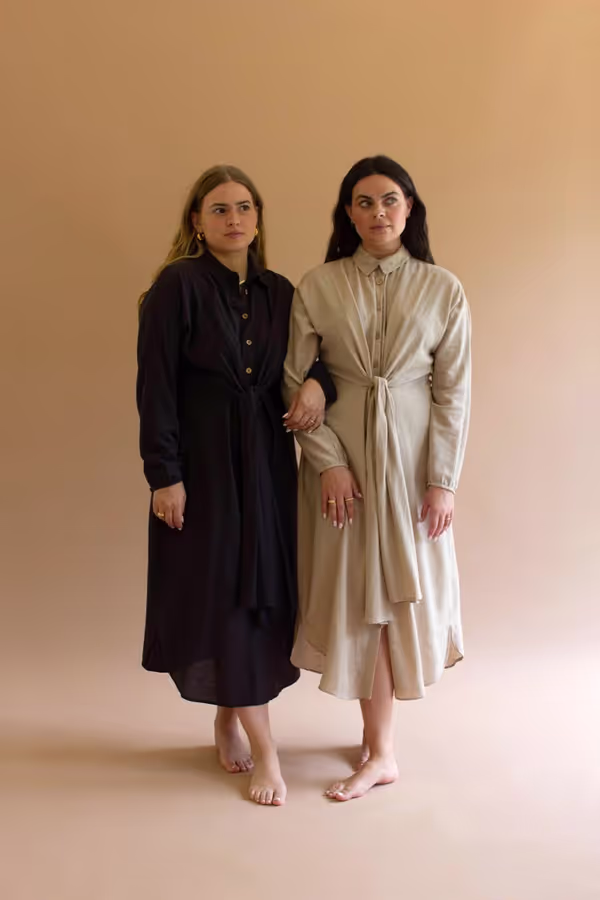 Long-Sleeve Dress with Front-Tie Detail
