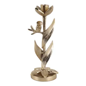 HOLLYMOOR GOLD CANDLE HOLDER 9 (IN) 4