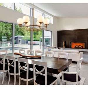 Beverly Hills 30'' Wide 6-Light Chandelier - Satin Brass 6