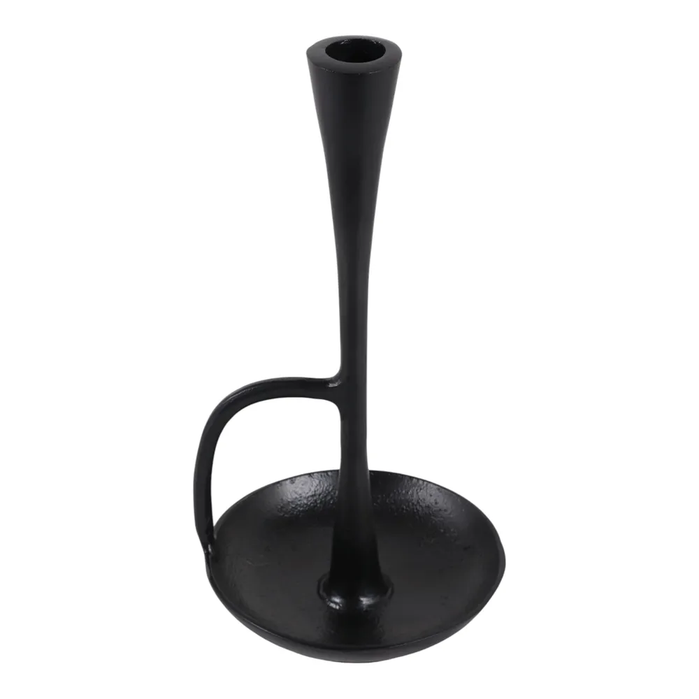 DECKERROSE BLACK CANDLE HOLDER 10 (IN)