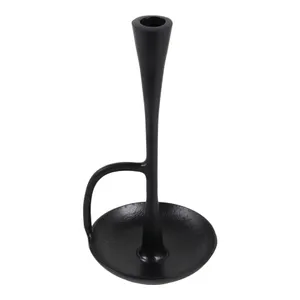 DECKERROSE BLACK CANDLE HOLDER 10 (IN) 6