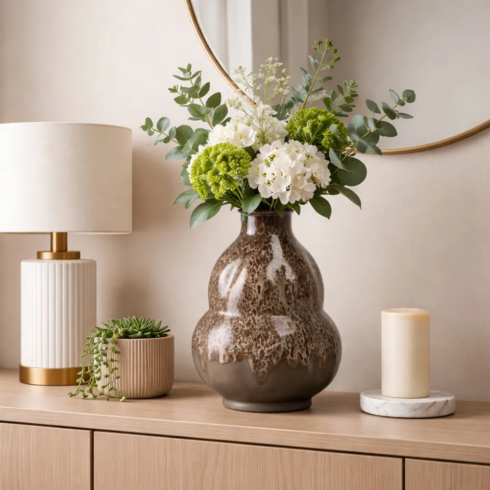 HARLEMHAVEN BROWN VASE 16 (IN)