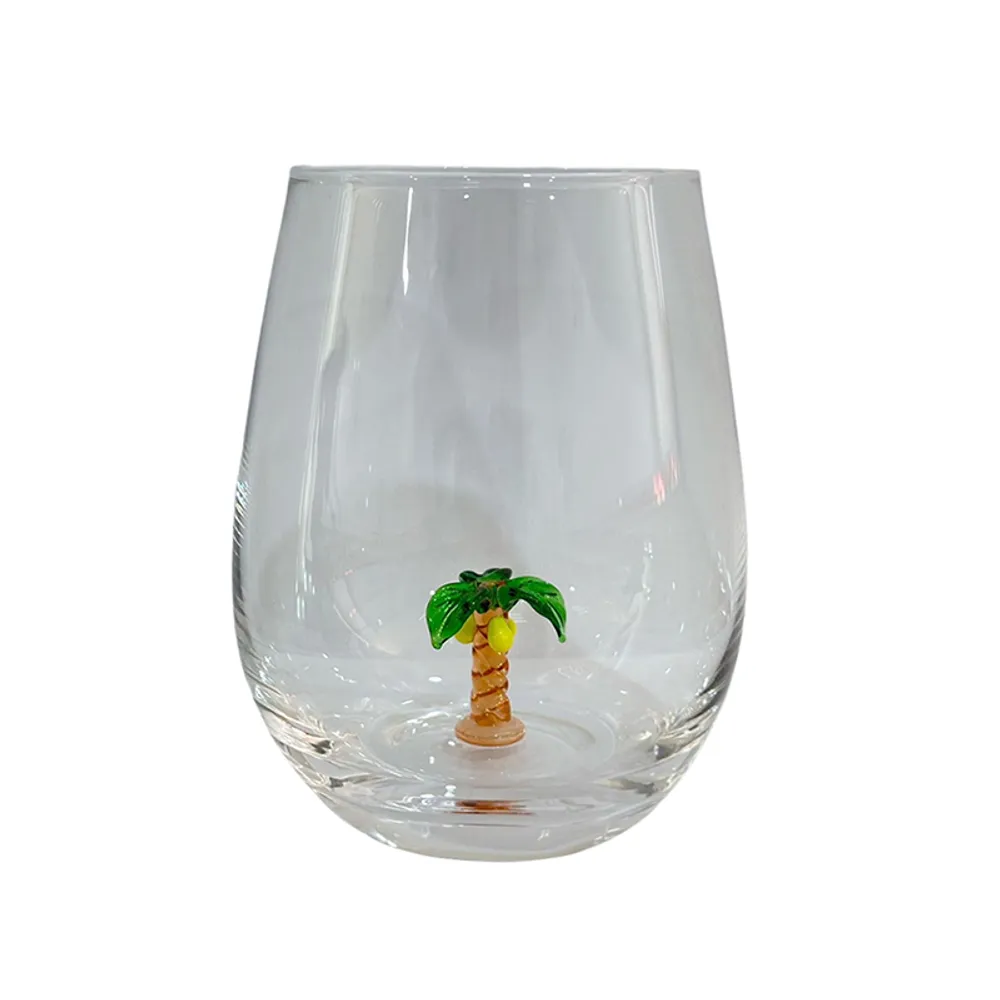 PALM TREE WINE GLASS