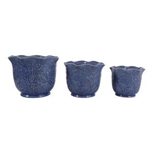 CLAYBROOK SET OF 3 BLUE PLANTER 9 (IN) 4