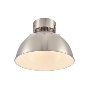 Zayne 12'' Wide 1-Light Semi Flush - Brushed Nickel 3