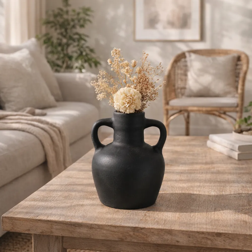FARLEYBEACH BLACK VASE 6 (IN)