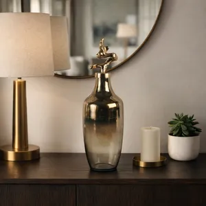 BRAMRUN GOLD GLASS VASE 20 (IN) 12