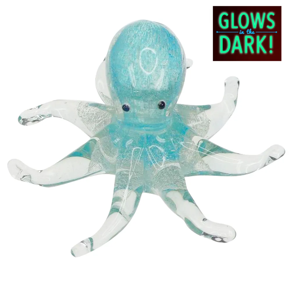 5" GLASS OCTOPUS GLOW IN THE DARK 310G