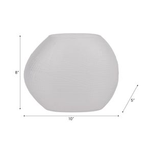 HELTONWELL WHITE GLASS VASE 8 (IN) 10