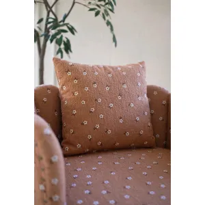 Upholstered Circle Chair with Tassels 6