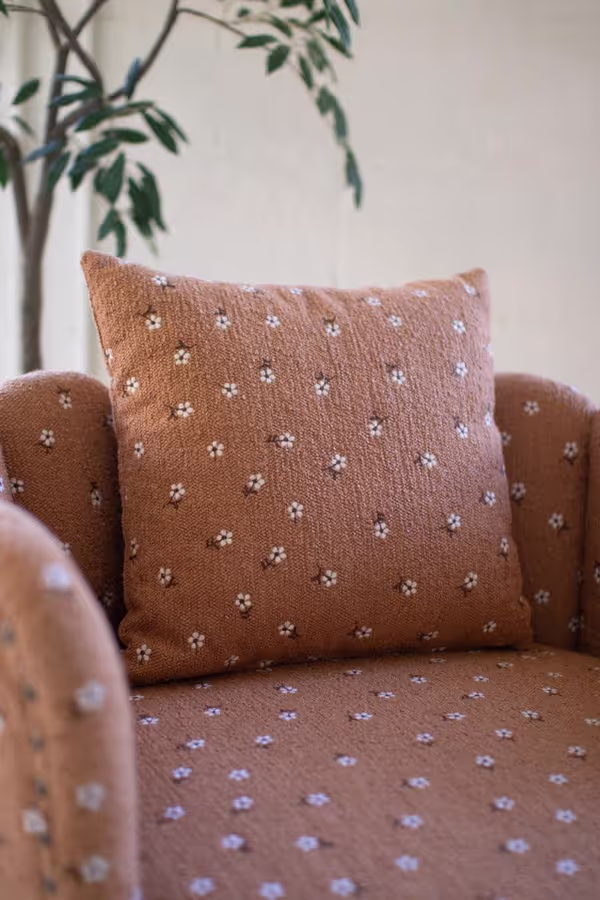 Upholstered Circle Chair with Tassels