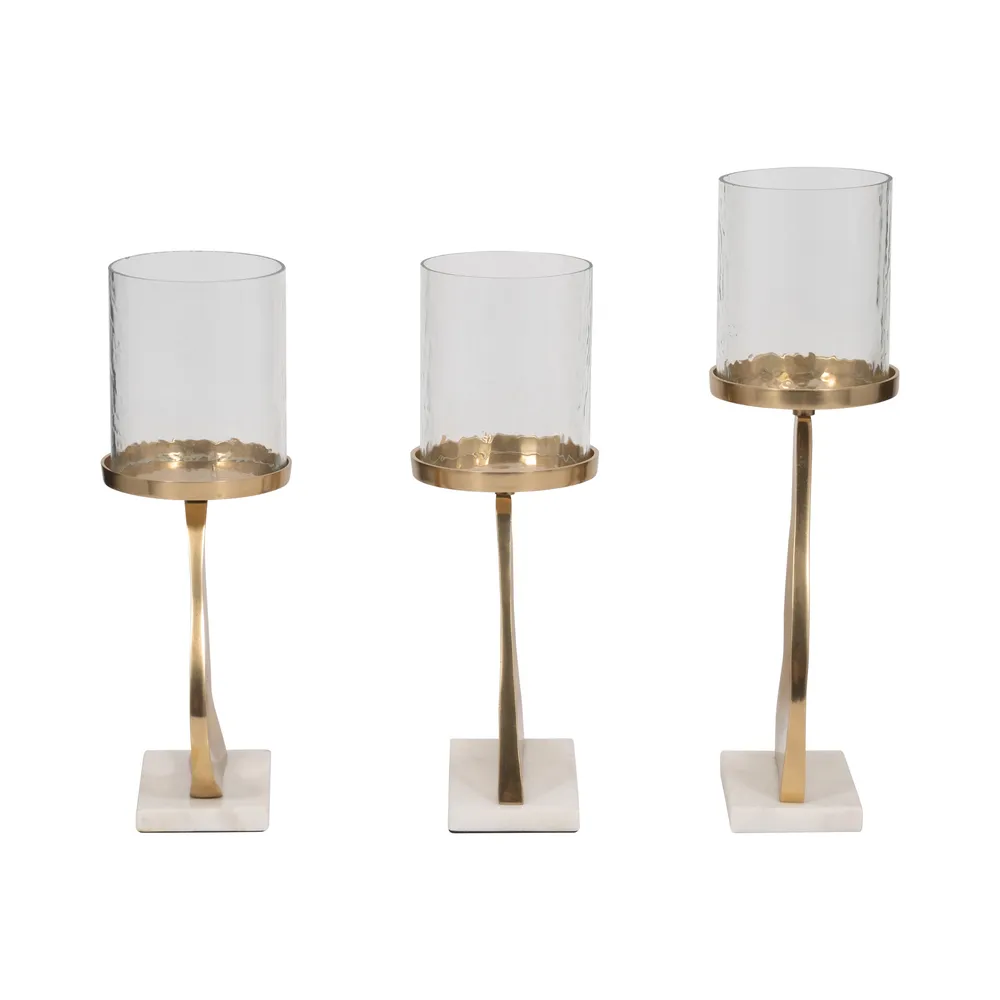 PALMERLAKE SET OF 3 GOLD CANDLE HOLDER 16 (IN)